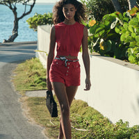 DORIS TOP -- SCARLET