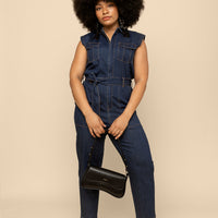 Sleeveless Denim Jumpsuit